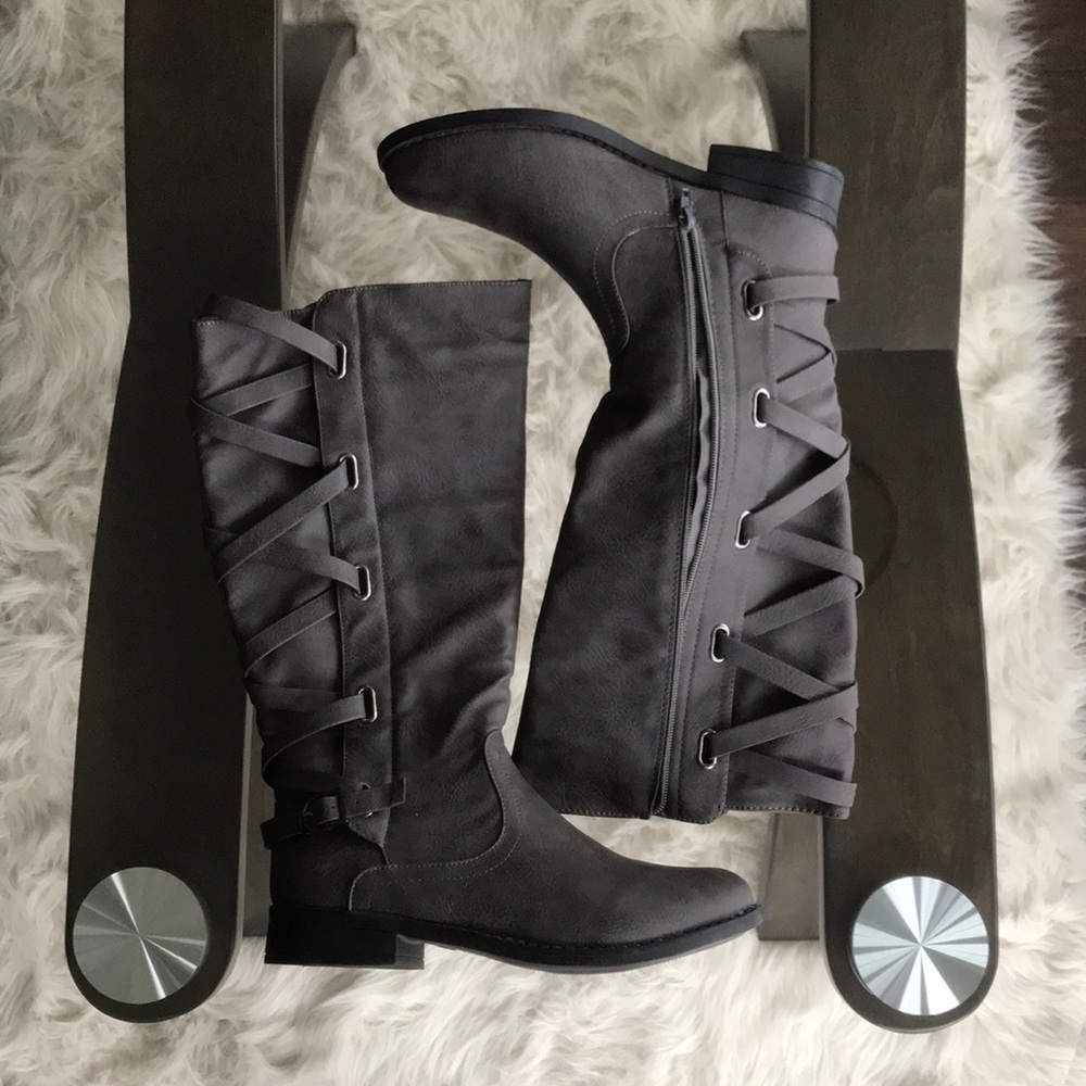 Grey Long Boots